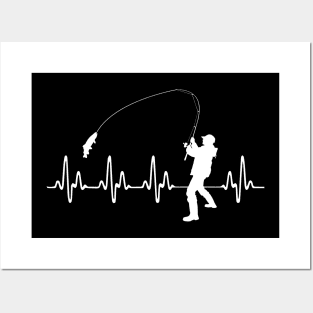 Heartbeat Fishing T-Shirt Posters and Art